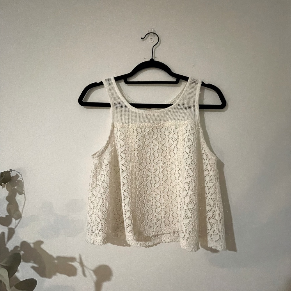 Free people lace cropped tank top